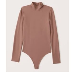 Abercrombie seamless fabric mock neck bodysuit | terracotta